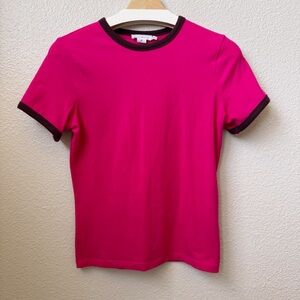 Good American Super Stretch Ringer Tee | Love Potion Pink |Size Medium